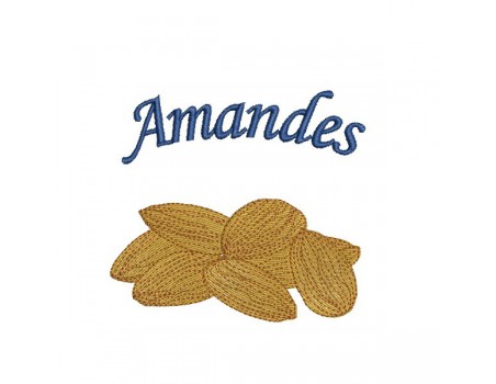 Motif de broderie machine  amandes