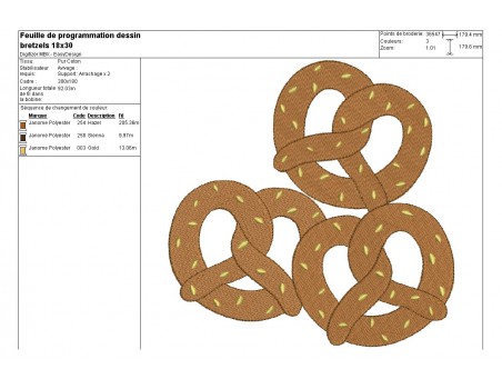 Motif de broderie machine bretzels