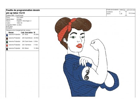 Instant download machine embroidery pin up