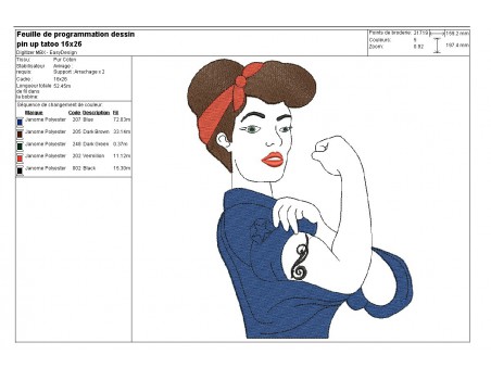 Instant download machine embroidery pin up