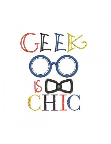 Motif de broderie machine geek is chic