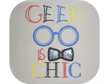 Motif de broderie machine geek is chic