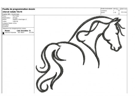 Instant download machine embroidery horse