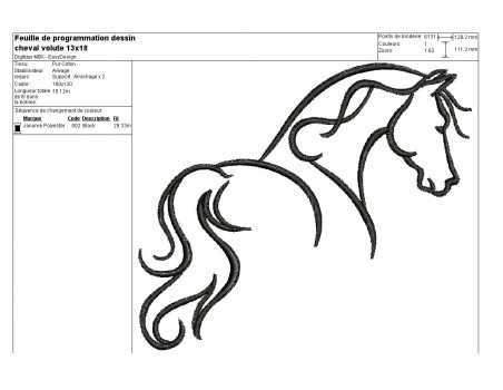 Instant download machine embroidery horse