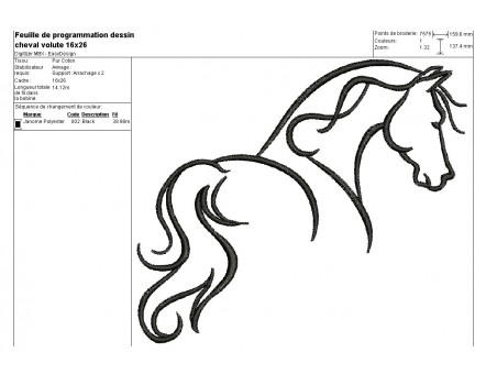 Instant download machine embroidery horse