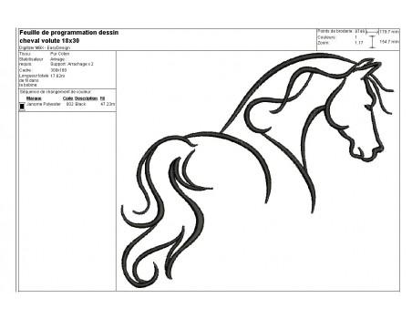 Instant download machine embroidery horse