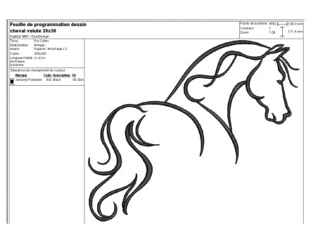 Instant download machine embroidery horse