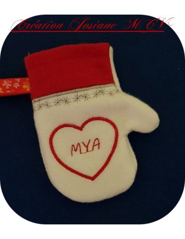 Motif de broderie machine moufles de Noël ITH Motif de broderie machine moufles de Noël ITH