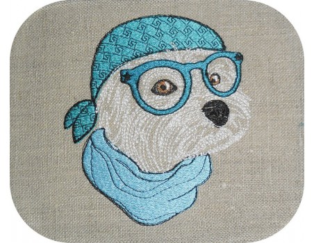 Instant download machine embroidery applique Bichon maltese dog