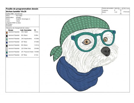 Instant download machine embroidery applique Bichon maltese dog