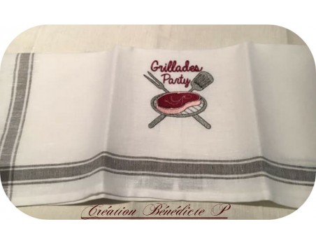 Motif de broderie machine Grillades party