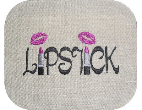 Motif de broderie machine lipstick