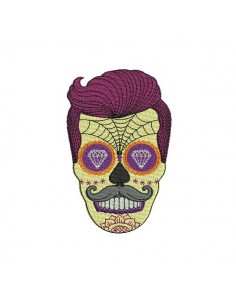 Motif de broderie machine homme sugar skull