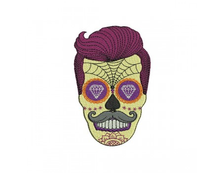 Instant download machine embroidery design sugar skull