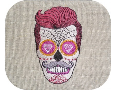 Instant download machine embroidery design sugar skull