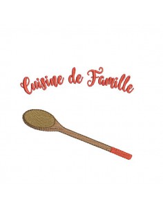 Motif de broderie machine cuillère en bois