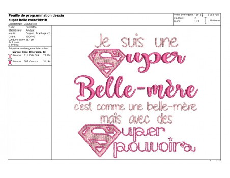 Motif de broderie super belle-mère