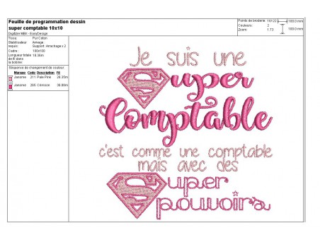 Motif de broderie super comptable