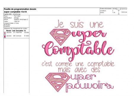 Embroidery design super stepmother
