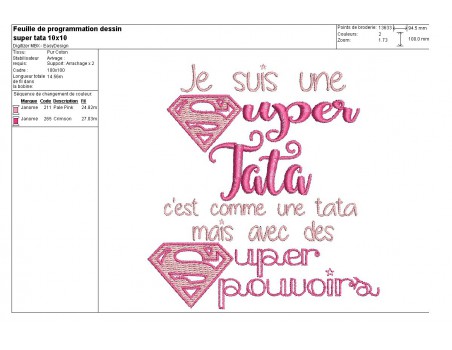 Motif de broderie super tata