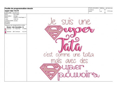 Motif de broderie super tata