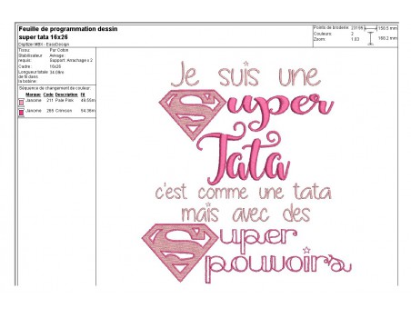 Motif de broderie super tata