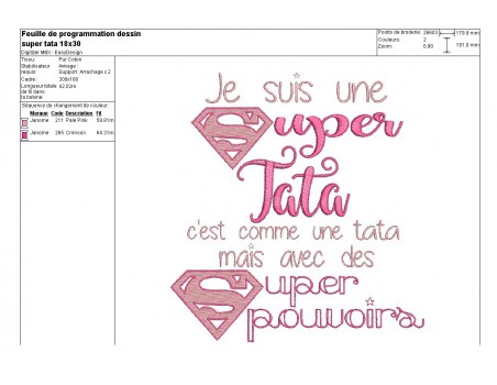 Motif de broderie super tata