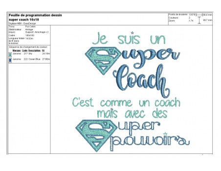 Motif de broderie super coach