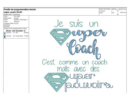 Motif de broderie super coach