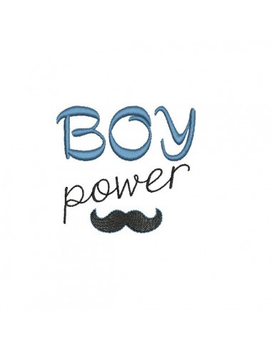 Motif de broderie machine boy power