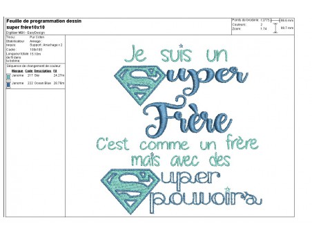 Motif de broderie super frère