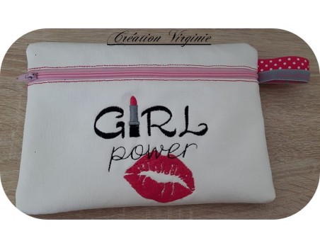 Motif de broderie machine girl power