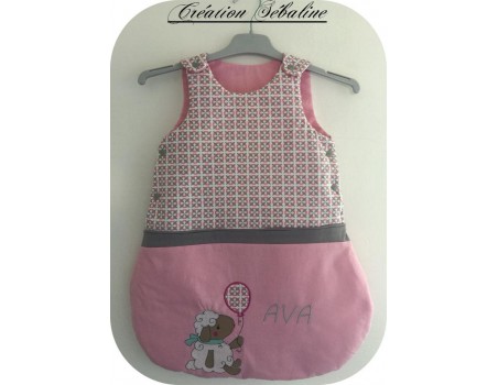 Motif de broderie machine mouton et son ballon