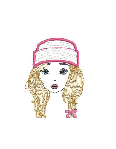 Instant download machine embroidery design fashion girl mylar