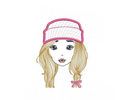 Instant download machine embroidery design fashion girl mylar