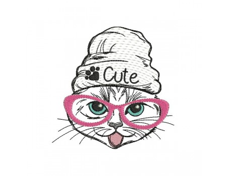 Instant download machine embroidery  cat so cute applique