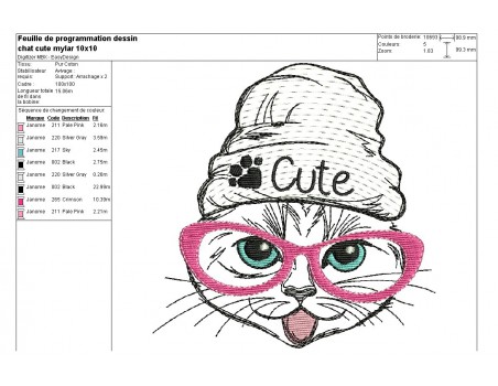 Instant download machine embroidery  cat so cute applique