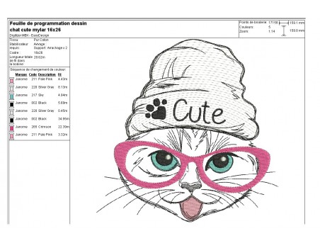 Instant download machine embroidery  cat so cute applique