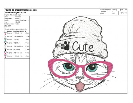 Instant download machine embroidery  cat so cute applique