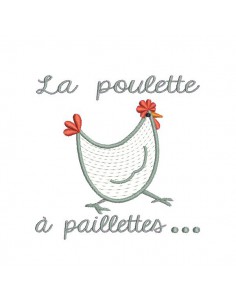 Instant download machine embroidery  applique Hen with small dots