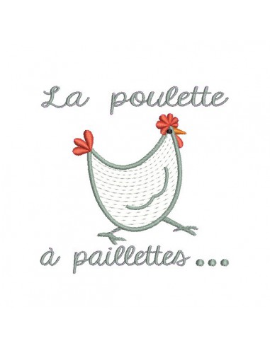 Instant download machine embroidery  applique Hen with small dots