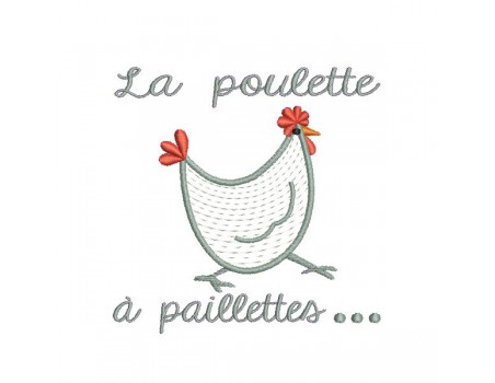 Instant download machine embroidery  applique Hen with small dots