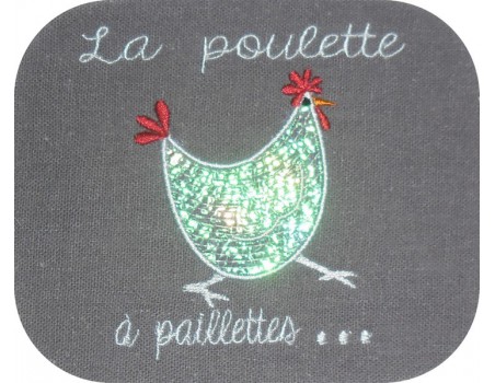 Instant download machine embroidery  applique Hen with small dots