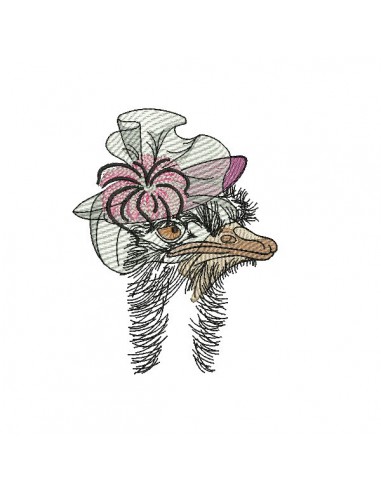 Instant download machine embroidery  Mr ostrich