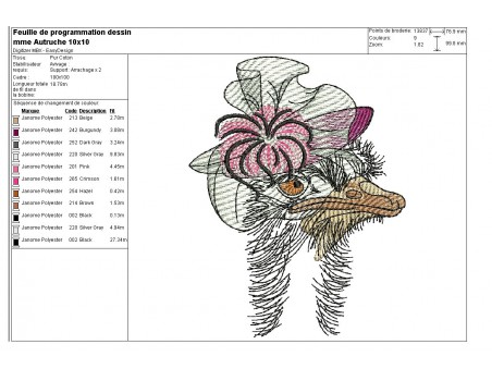 Instant download machine embroidery  Mr ostrich