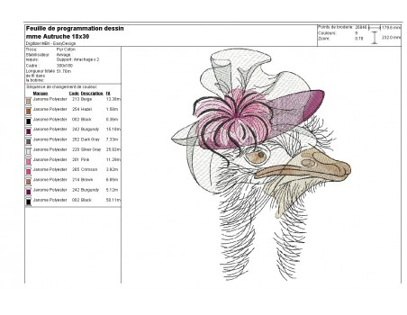 Instant download machine embroidery  Mr ostrich