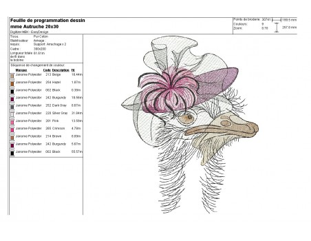 Instant download machine embroidery  Mr ostrich