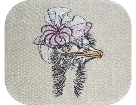 Instant download machine embroidery  Mr ostrich