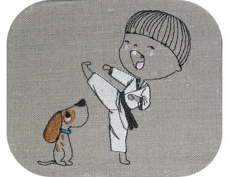 Instant download machine embroidery design girl karate