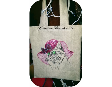 Instant download machine embroidery cat captain